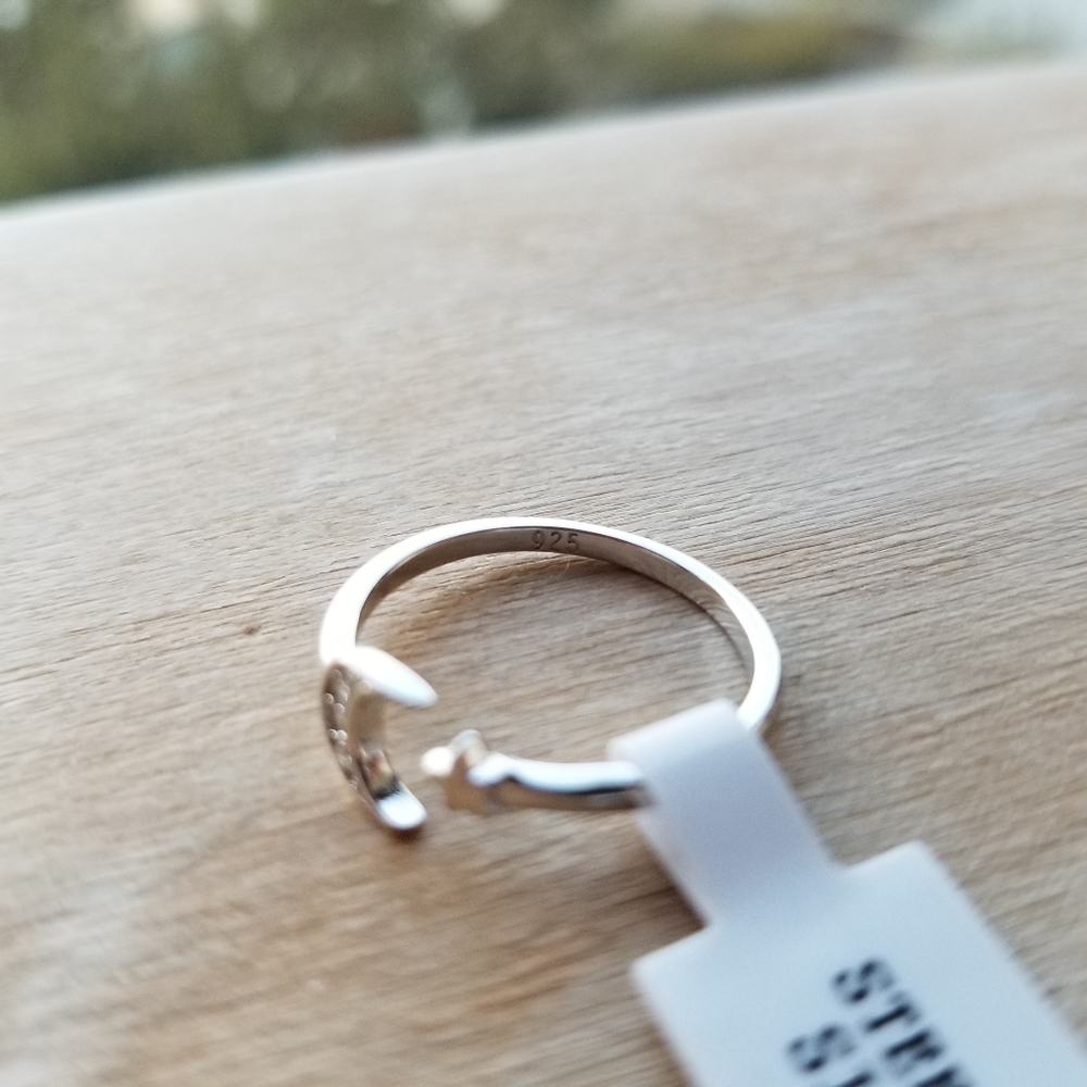 925 Silver Moon & Stars Ring Set - Picture 6 of 6